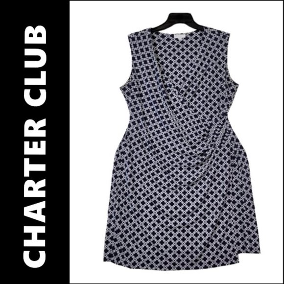 Charter Club Dress Size 2X Women Sleeveless Sheath Pleated - Picture 9 of 9